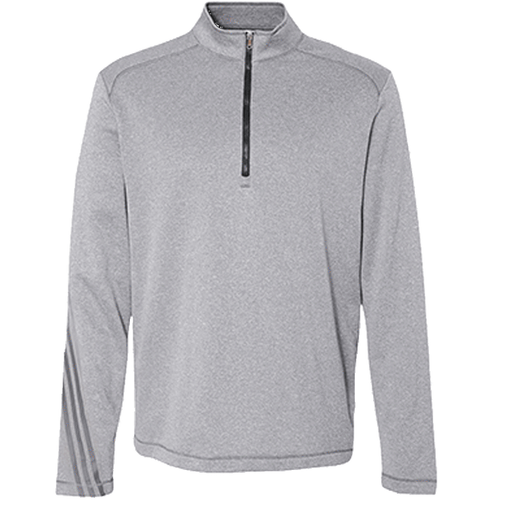 Customizable Adidas Men's Terry Heather Performance Quarter Zip Pullover