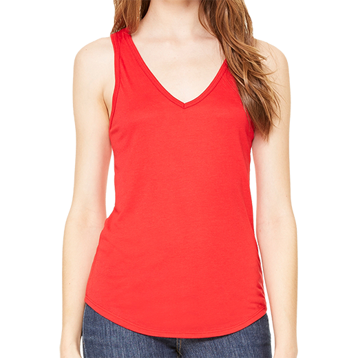 Berry Woman Ladies Flowy V Neck Tank
