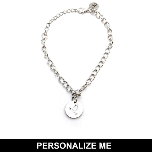 Single Silver Disc Chain Bracelet - Micacoco